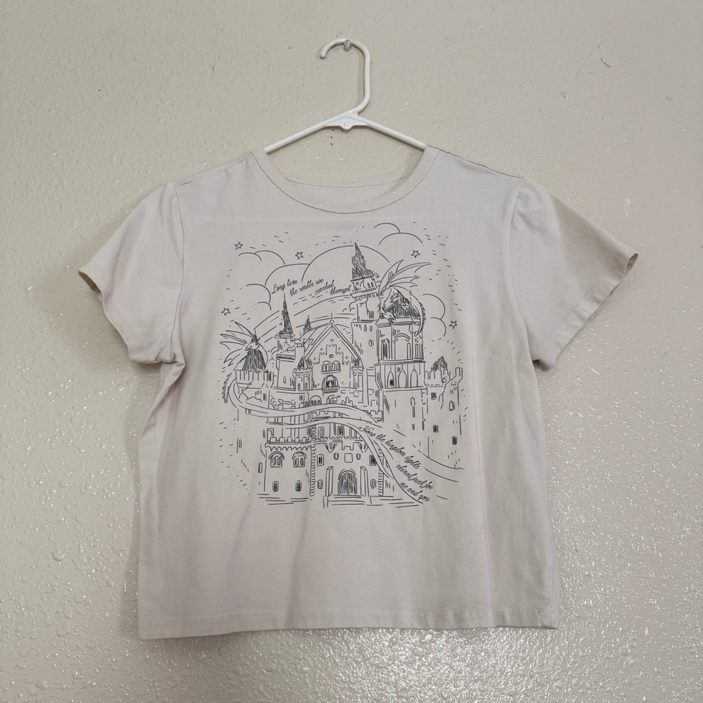 Taylor Swift Speak Now How The Kingdom Lights Shined Cream Baby Tee Sz Large